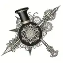 Combining ancient Persian symbols with medical instruments in a unique design tattoo design idea