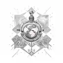 stop overthinking tatoo, mind in space tattoo design idea