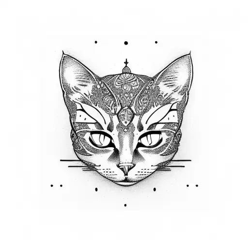 cat inside box tattoo design idea