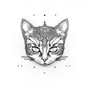 cat inside box tattoo design idea
