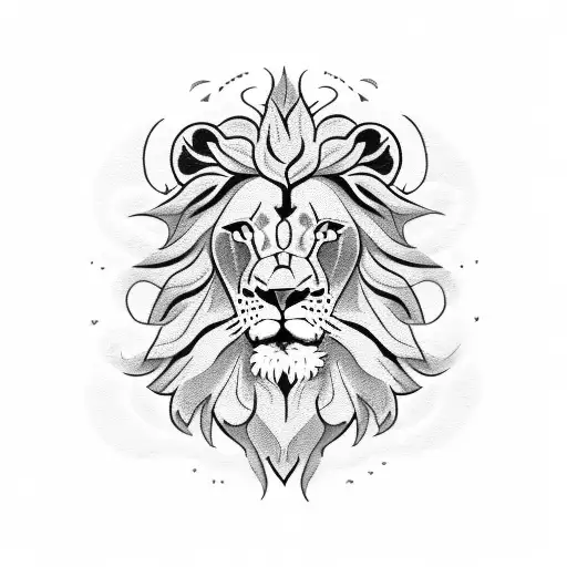 lion face half in flowers with Gandalf quote woven in and something with pretzels tattoo design idea