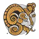aries zodiac sign fibonacci spiral tattoo design idea