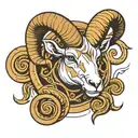 aries zodiac sign fibonacci spiral tattoo design idea