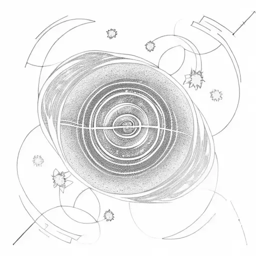 A planet with rings intertwined with flowers and candy tattoo design idea