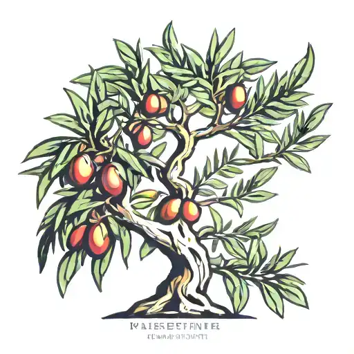 palestine olive tree tattoo design idea