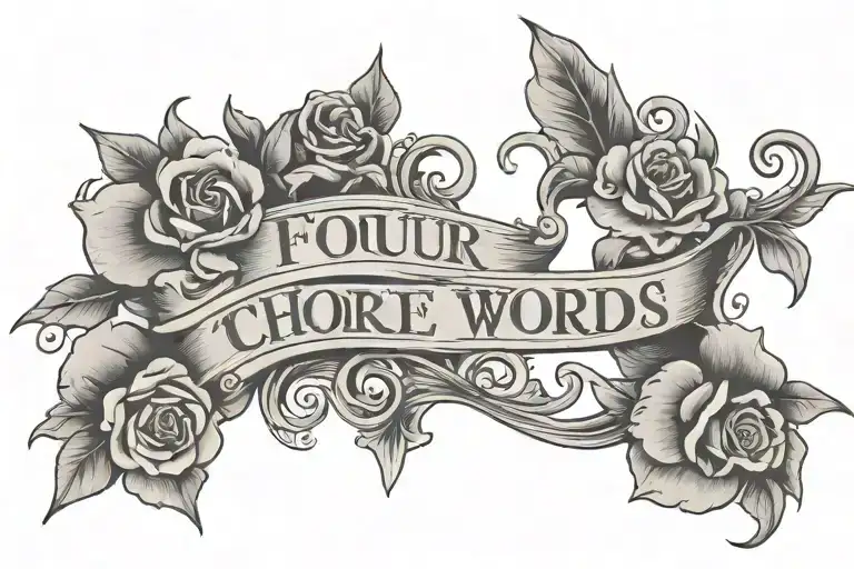 script "four words to choke upon" tattoo design idea