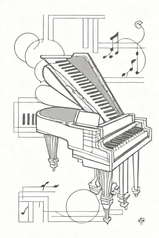 piano keys tattoo design idea