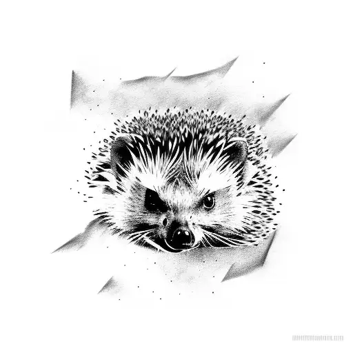 depicting a hedgehog, muscular, combative, athletic tattoo design idea