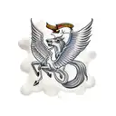 a horse with wings tattoo design idea