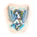 a horse with wings tattoo design idea