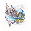 a horse with wings tattoo design idea