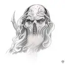 A tattoo design combining elements from Harry Potter and 90s decade tattoo design idea