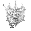 asta from.black clover with his sword  tattoo design idea