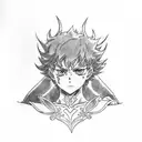 asta from.black clover with his sword  tattoo design idea