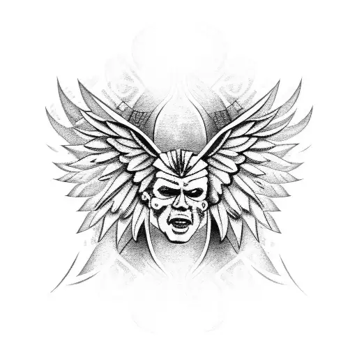 angel and devil wing tattoo design idea