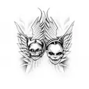 angel and devil wing tattoo design idea