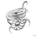 Snake com arma tattoo design idea
