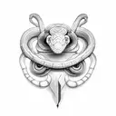 Snake com arma tattoo design idea