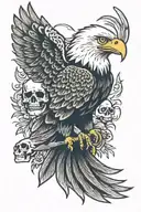 eagle and skull tattoo design idea