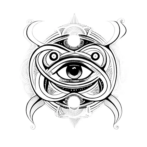 Gemini with eye of horus and infinity  tattoo design idea