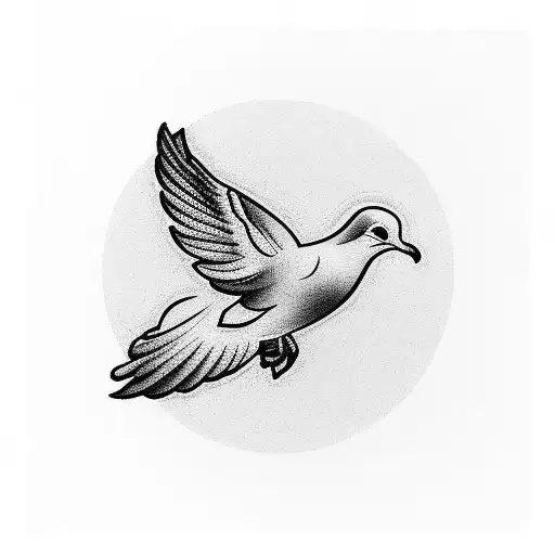 A tattoo of a dove carrying an olive branch tattoo design idea