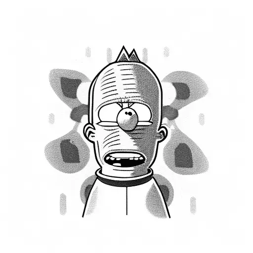 Bart Simpson as a futuristic cyborg tattoo design idea
