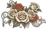 word "masters" cursive writing with roses and 2010 under it  tattoo design idea