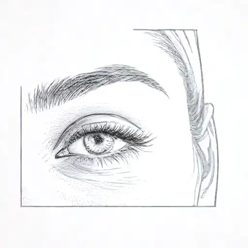 a woman's eyebrows tattoo design idea