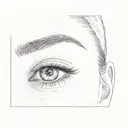 a woman's eyebrows tattoo design idea