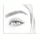 a woman's eyebrows tattoo design idea