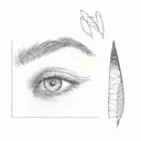 a woman's eyebrows tattoo design idea