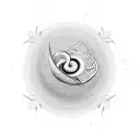 Harmony, inner peace, music, note, white doves, flying losing golds waves sand in a pendant style tattoo design idea