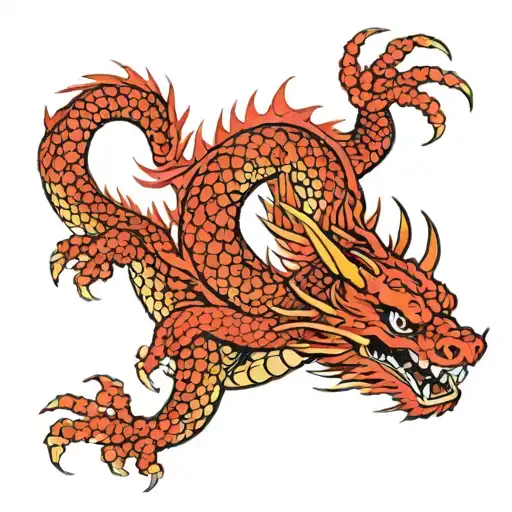 small red dragon tattoo design idea