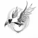 Maleficent and a crow tattoo design idea