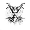 Maleficent and a crow tattoo design idea