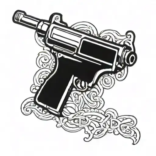 paint gun dad memorial tattoo design idea