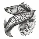 sturgeon geometric tattoo design idea