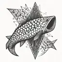 sturgeon geometric tattoo design idea