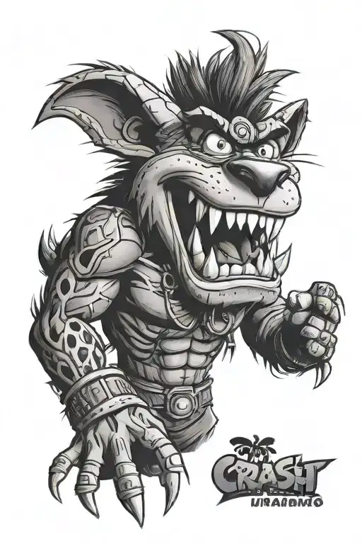 crash bandicoot umakarna tattoo design idea