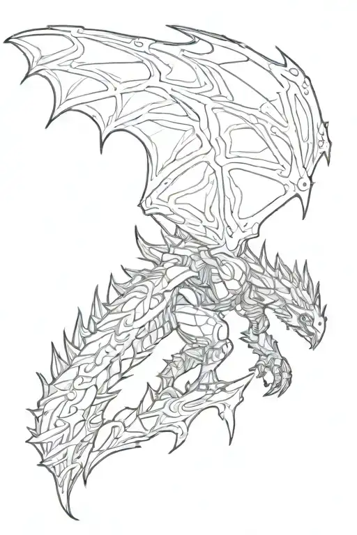 world of warcraft deathwing fly tattoo design idea