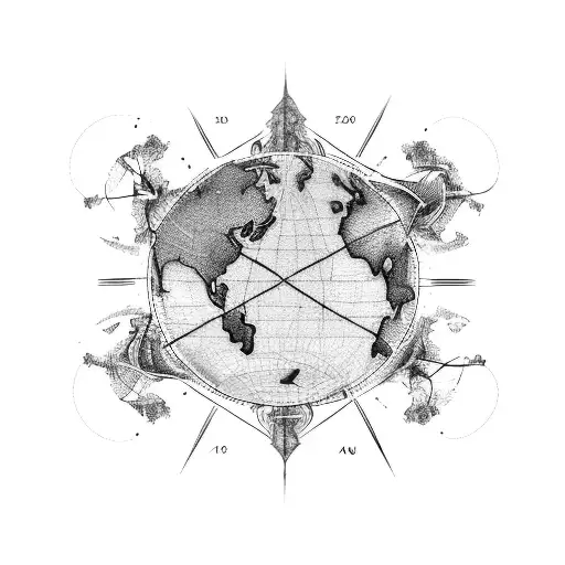 A map of the world made up of ice skates tattoo design idea
