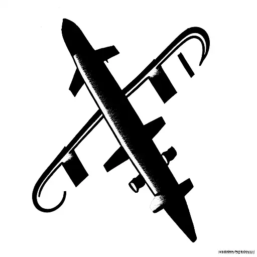 aircraft with the letter J tattoo design idea