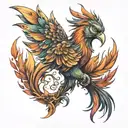 Phoenix bird tattoo design idea