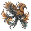 Phoenix bird tattoo design idea