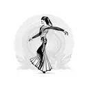 Flamenco dancer with a palm tree background tattoo design idea