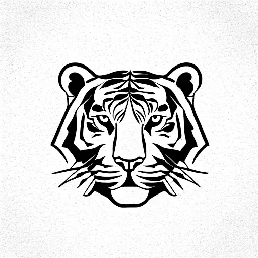 Half face of a tiger with binary digits tattoo design idea