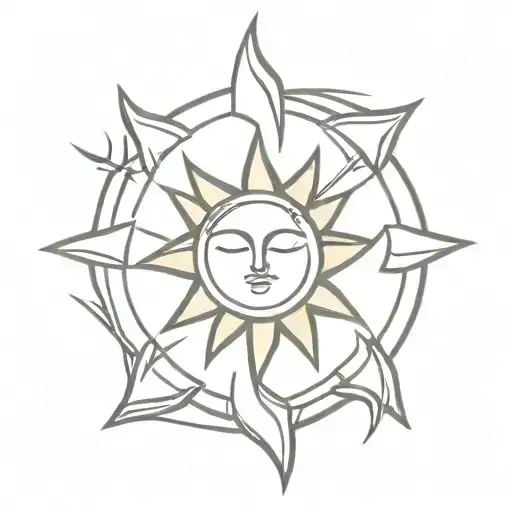 sun, victory, freedom, blood tattoo design idea