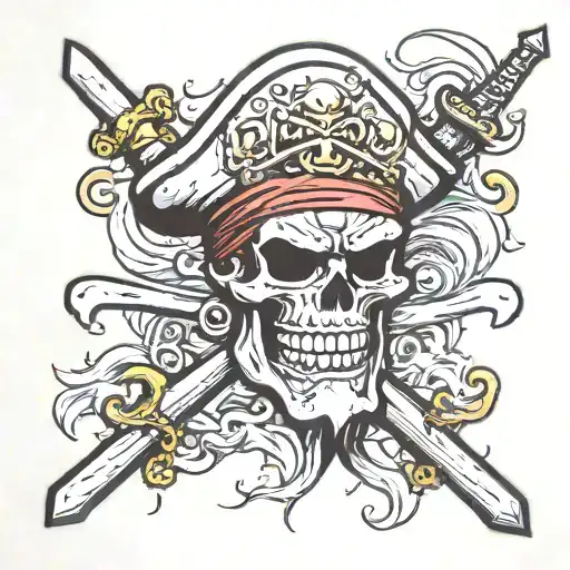 whitebeard pirates Jolly Roger tattoo design idea