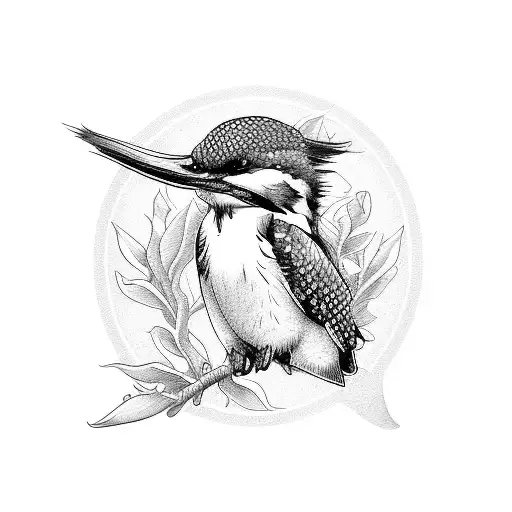 Intricate Watercolor Bird Tattoo Design
