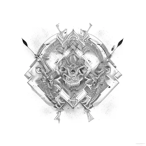 gemini trash polka tattoo design idea